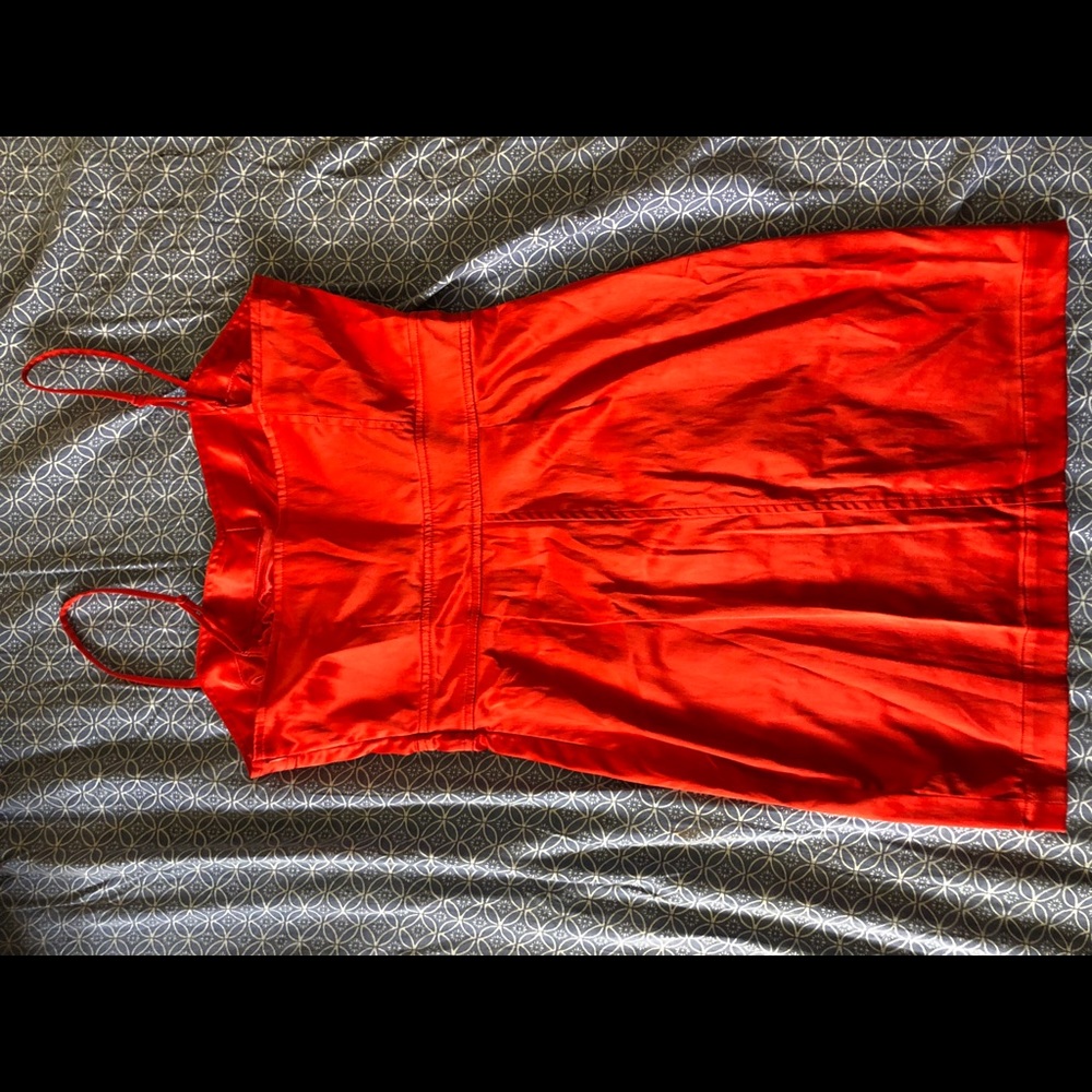 Red mini dress